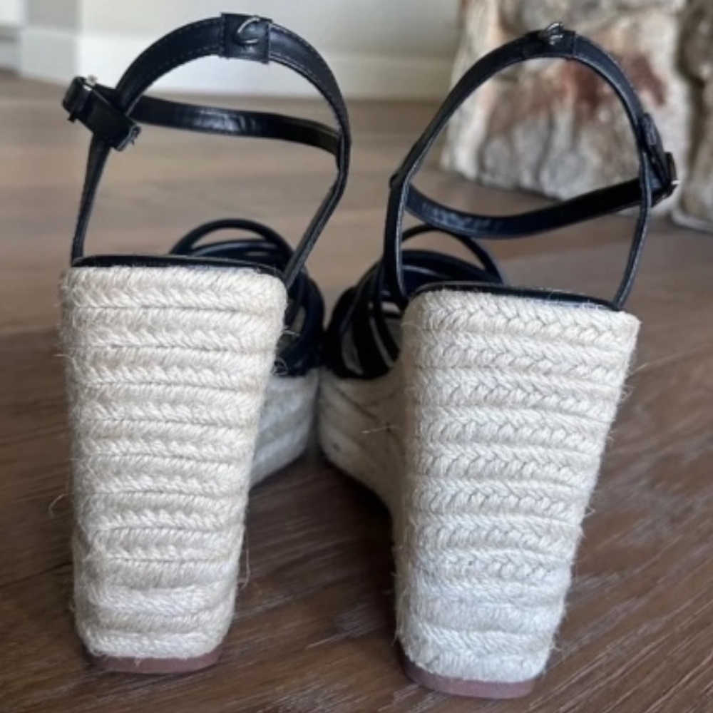 Circus NY by Sam Edelman Irene Espadrille Platform Wedge Sandal | Black | Size 9 - Picture 5 of 12